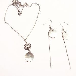 925 Sterling Silver Necklace And Earrings
